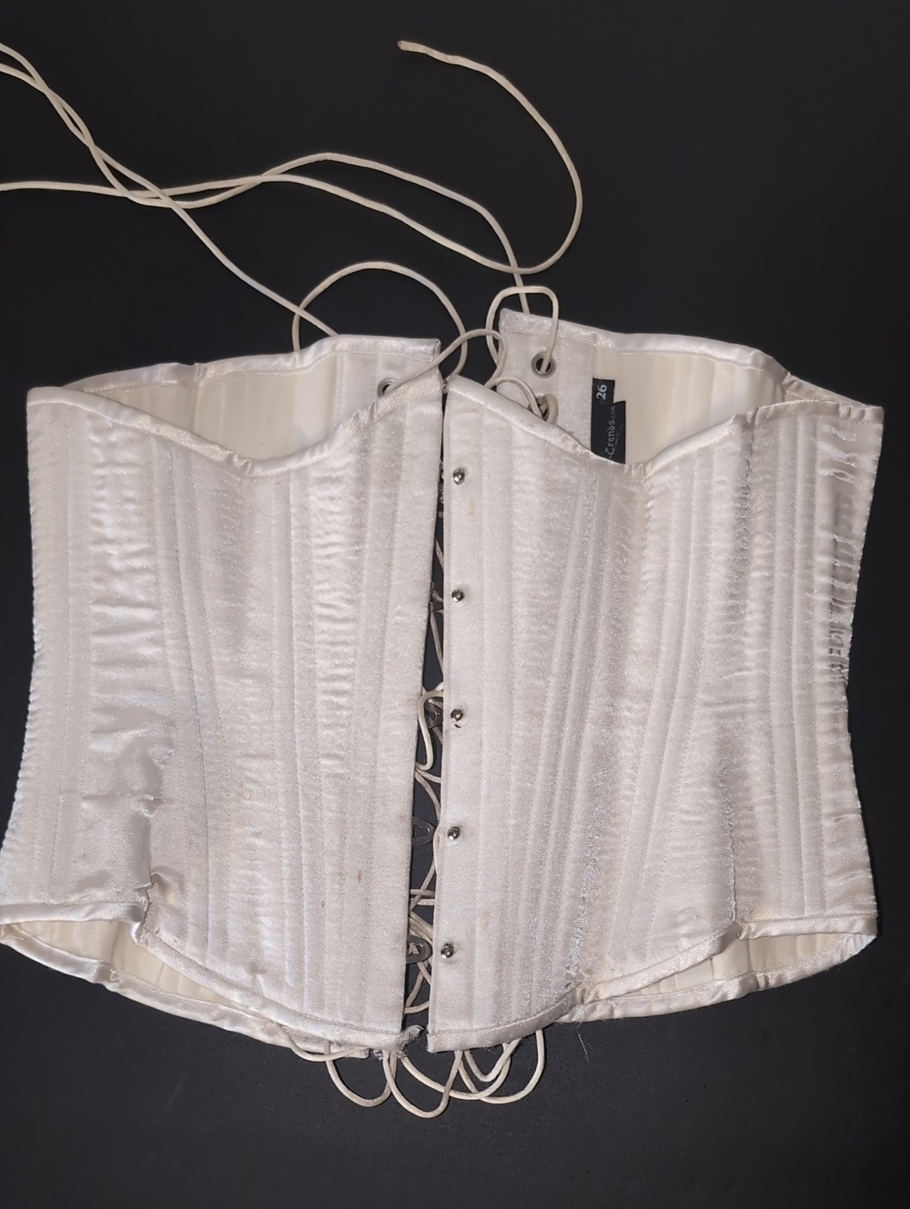Ivory Satin Lace-Up Corset